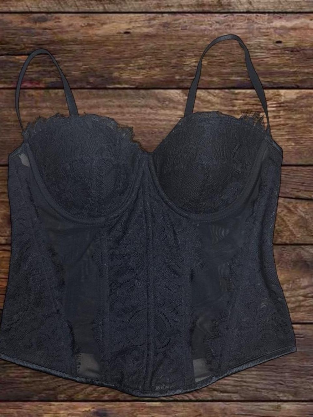 Black Lace Bustier Corset Top